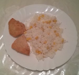 Natútszelet kukoricás rizzsel